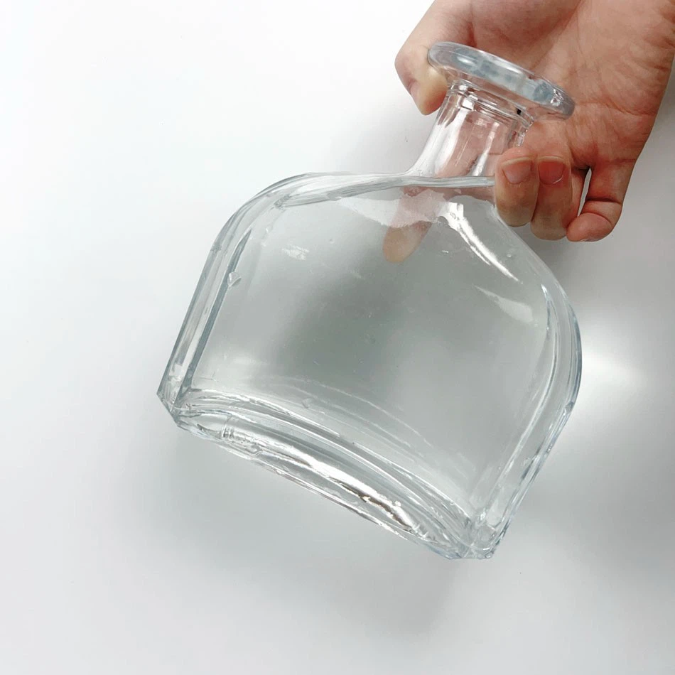 700ml 750ml 500ml Wide Big Mouth Brandy Whiskey Customized Silk Screen Logo Glass Bottles Glass Cap