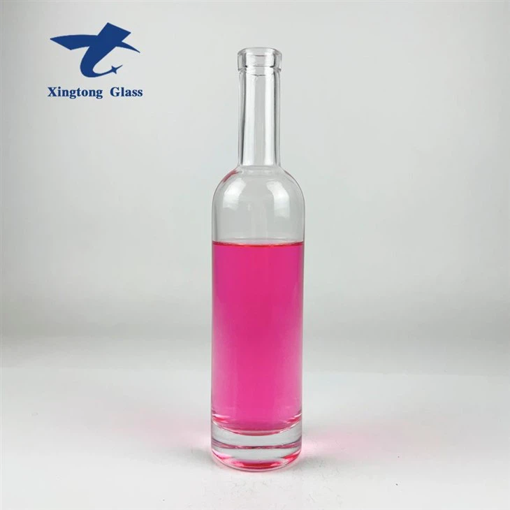 375ml Round Clear Flint Glass diven boutèy