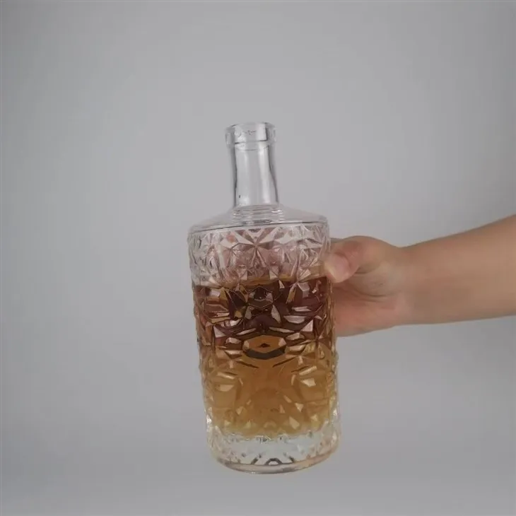 500ml boutèy silendrik vè ak plen modèl Diamonds pou vodka likè djin wonm tequila wiski brandy lespri