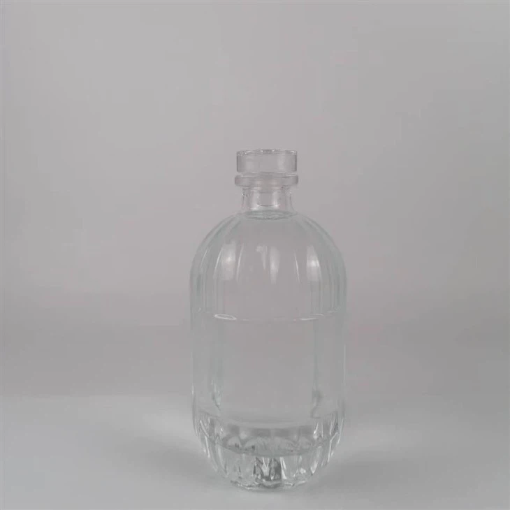 Thick Bottom Oval Glass Liquor Bottle With T Cap
